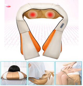 Schouder Massager Shiatsu Nek Schouder Diepe Kneden Elektrische Warmte Massager Therapie koffie