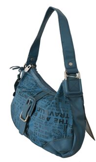 schouderhandtas geprinte portemonnee dames blauw - One Size