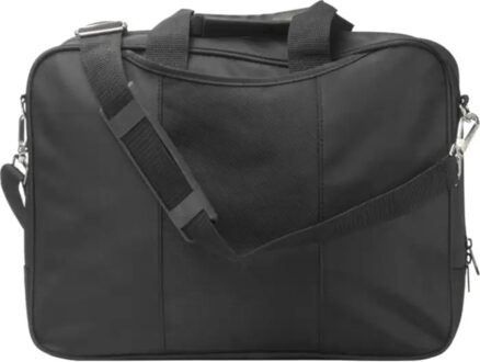 Schoudertas - Aktetas - zwart - 37x29 cm - laptoptas 15 inch - 2 vakken - verstelbare schouderband