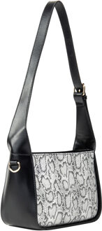 Schoudertas Dames wit zwart Wit/Zwart