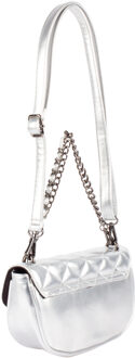 Schoudertas in metallic look Dames zilver - One Size