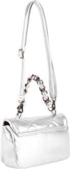 Schoudertas in metallic look Dames zilver