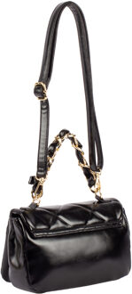 Schoudertas in metallic look Dames zwart - One Size