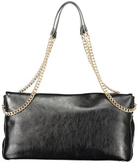 Schoudertas met Kettingdetail en Logo Zwart - One Size