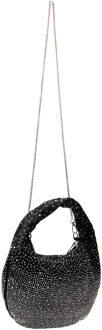Schoudertas met strass steentjes Dames zwart