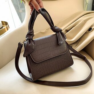Schoudertas Mode Handtas Herfst En Winter Kleine Handtas Hing Flip Textuur Kleine Tas koffie kleur