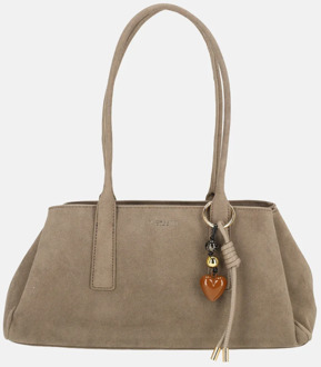 schoudertas suedine taupe