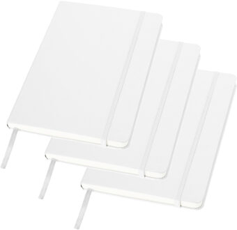 Schrift met harde kaft gelinieerd A5 - 3x - Wit - School schrift - opschrijfboekje - notitieboekje