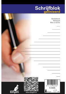 schrijfblok kopgeniet A5 gelinieerd wit