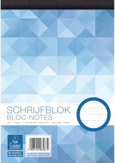 Schrijfblok/notitieblok gelinieerd - A5 - 100 vellen - papier - Schrijfpapier Wit
