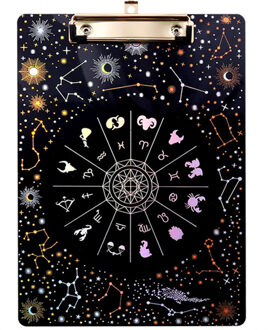 Schrijfblokken A4 Klembord Backing Board Map Document Houder Karton Kantoorbenodigdheden Student Tekening Draagbare Organizer sterrenhemel lucht-zwart