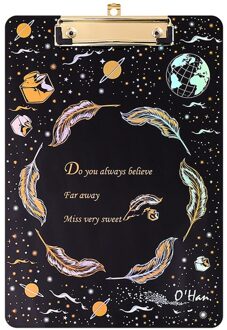 Schrijfblokken A4 Klembord Backing Board Map Document Houder Karton Kantoorbenodigdheden Student Tekening Draagbare Organizer veer-zwart