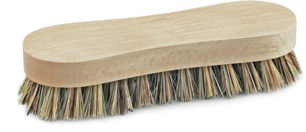 Schrobborstel achtvorm - hout - natuurlijke vezels - 17 x 5 cm - voor diverse oppervlaktes