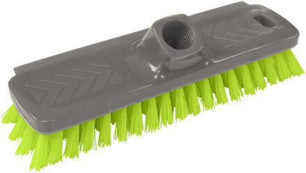 Schrobborstel - grijs/groen - 22 x 6,5 cm - kunststof - schrobber
