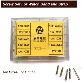 Schroef Buis Staaf voor Metalen Horloge Band 50 stuks 10 maten Rvs Reparatie Tools Horloge Onderdelen 8.5mm- 26mm