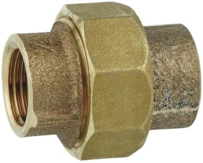 Schroefaansluiting van rood messing, blank, 1/2"IT, vlak afgedicht, (3330) - 988960213