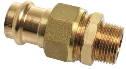 Schroefaansluiting van rood messing, blank, 18 mm x 1/2"ET, vlakke afdichting, 1 socket, (P4331g) - 988627355