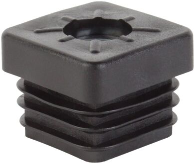 Schroefdraaddop Voor Vierkante Buis 25x25mm M9 Zwart 4st.