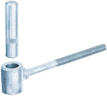 Schroefduim J-haak Houten Schroefdraad Galvanisch Blauw ⌀16/125 M10x82mm