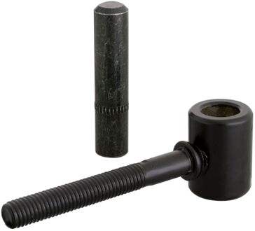 Schroefduim J-haak Houten Schroefdraad Kataforetisch Aangebrachte Zwarte Dompellak ⌀16/125 M10x82mm