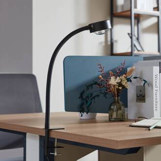 schroefklemlamp Jyla, matzwart, GX53, flexibele arm zwart mat