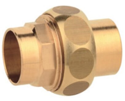 Schroefkoppeling van rood messing, blank, 12 mm, conische afdichting, 2 sockets (4340) - 989241255