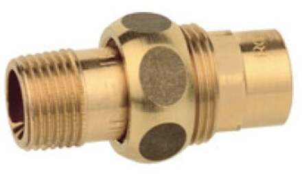 Schroefkoppeling van rood messing, blank, 18 mm x 1/2"ET, conische afdichting, 1 socket (4341g) - 989242055