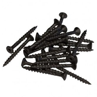 Schroeven tbv houten palen 5 x 50 mm gegalvaniseerd staal zwart (24 stuks)