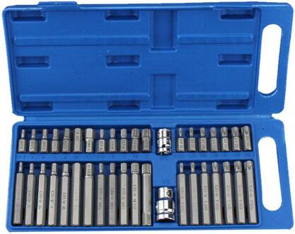 Schroevendraaier Set Auto Reparatie Toolbox Torx Star Spline Hex Inbussleutel Socket Bit Set 3/8 & 1/2 Drive Lange Diepe auto Accessoires