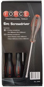Schroevendraaierset Plat & Kruiskop 6 delig 2068
