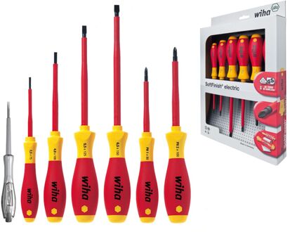 Schroevendraaierset SoftFinish electric sleufkop, Pozidriv 6-delig (25477) Wit