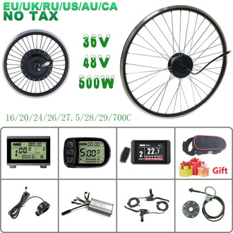 Schuck 36/48V 500W Ebike Conversion kit KT-LCD LED Display with Front Motor Wheel 16 20 24 26 27.5 28 29inch 700C