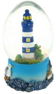 Schudbal ovaal vuurtoren blauw 7cm