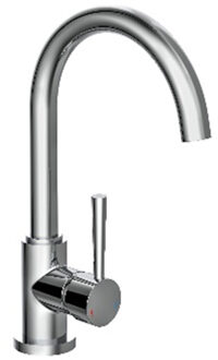 Schütte SCHÜTTE Eenknopsmengkraan met ronde uitloop CORNWALL chroomkleurig Zilver