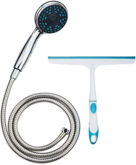 Schütte SCHÜTTE Handdoucheset met douchewisser chroomkleurig Zilver