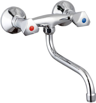 Schütte SCHÜTTE Tweeknopswandmengkraan CESTI chroomkleurig Zilver