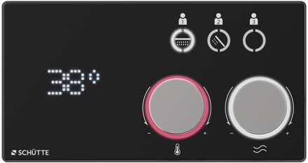 Schütte Schutte AQUADOT Digitaal douchesysteem met Smart Control | Chroom/mat zwart - 60499