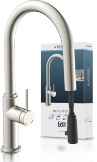 Schütte Schutte BLACKPOOL Keukenkraan | RVS look | Met uittrekbare uitloop - 79526