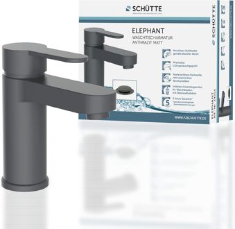 Schütte Schutte Elephant wastafelkraan met afvoerset antraciet mat