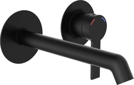 Schütte Schutte Los angeles wastafelkraan wandmontage zwart mat