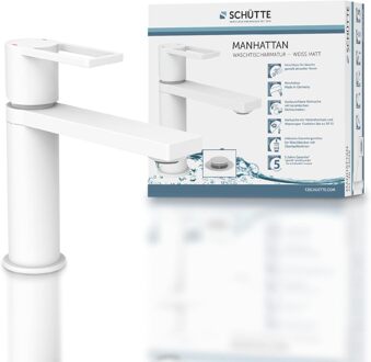 Schütte Schutte Manhattan wastafelkraan met lange uitloop wit mat