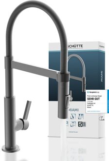 Schütte Schutte MIAMI keukenkraan met spiraalveer | Mat grafiet - 79142