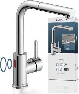 Schütte Schutte Vital keukenkraan met infraroodsensor en uittrekbare uitloop chroom