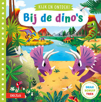 schuifboek kijk en ontdek! - bij de dino's 18 cm