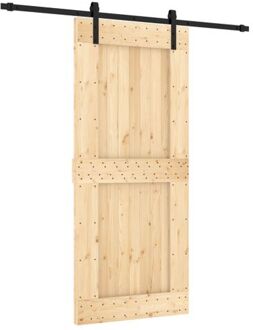 Schuifdeur met beslag 90x210 cm massief grenenhout