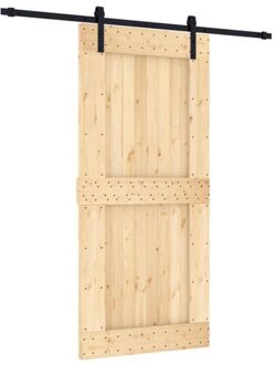 Schuifdeur met beslag 95x210 cm massief grenenhout