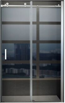 Schuifdeur Tweedelig BWS Hayes 120x200 cm Helder Glas Aluminium Profiel Chroom