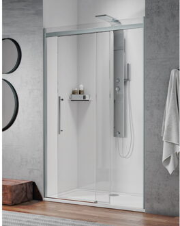 Schuifdeur Tweedelig Ischia Soft-Close Douchedeur Anti-Kalk Aluminium Profiel Chroom - Schuifdeur Ischia 110x210 cm Soft-close Douchedeur