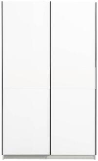 Schuifdeurkast Genua - 204x122x60 Cm - Spaanplaat - Wit - 60.3x122.4x204 Cm