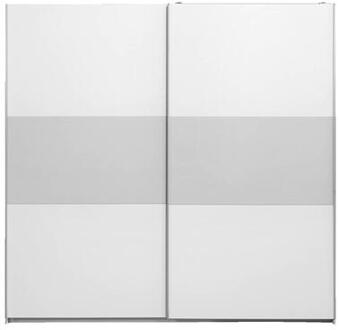 Schuifdeurkast Napoli wit/grijs softclose - 210x215x60 cm - Leen Bakker - 60 x 215 x 210